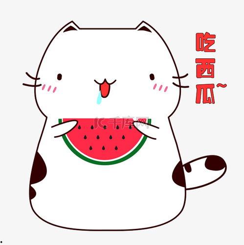 吃瓜线条表情包图片